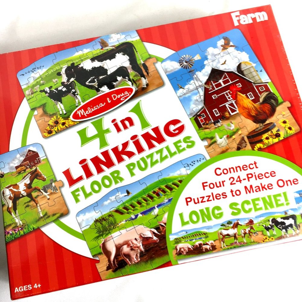 Melissa & Doug Farm 4 in 1 Floor Puzzle NWT